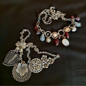 Premier Design Elegant Silver and Multicolor Charm Necklace